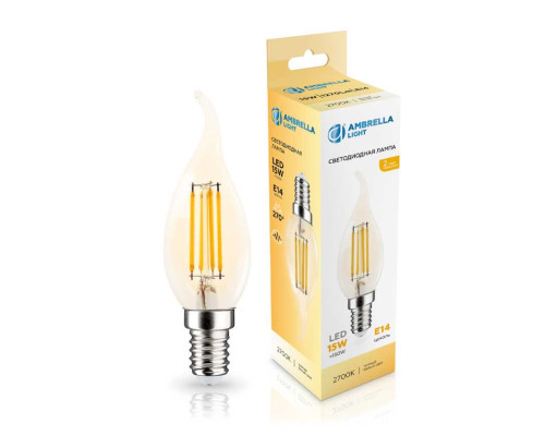 Лампа светодиодная Свеча на ветру CF35 15W 2700K Ambrella light Bulding 351523 Лампа светодиодная Свеча на ветру CF35 15W 2700K Ambrella light Bulding 351523