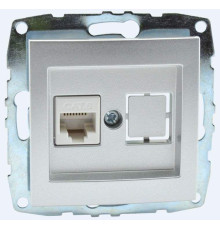 Розетка компьютерная RJ45 Mono Electric Despina/ Larissa 6 кат серебро 500-002105-125