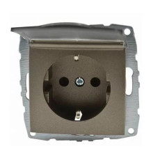 Розетка 2К+З Mono Electric Despina/ Larissa 16A 250V с крышкой винтовое подключение бронза 500-002321-118