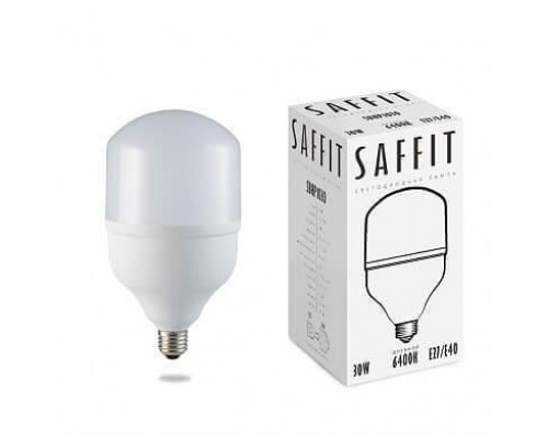 Лампа светодиодная Saffit E27-E40 30W 6400K Цилиндр Матовая SBHP1030 55091