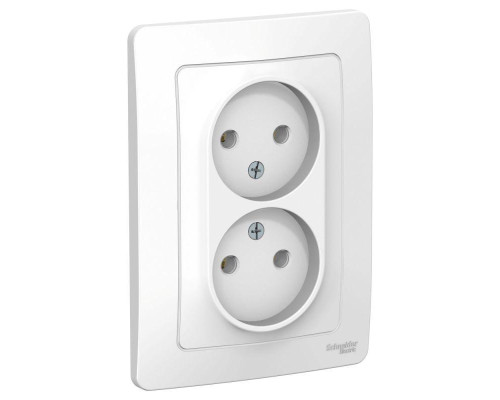 Розетка двойная 2К Systeme Electric Blanca 16A 250V белая BLNRS000021 Розетка двойная 2К Systeme Electric Blanca 16A 250V белая BLNRS000021