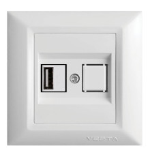 Розетка USB Vesta-Electric Roma белый FRZ00050201BEL