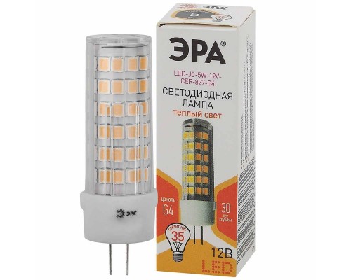 Лампа светодиодная ЭРА LED JC-5W-12V-CER-827-G4 Б0056749 Лампа светодиодная ЭРА LED JC-5W-12V-CER-827-G4 Б0056749