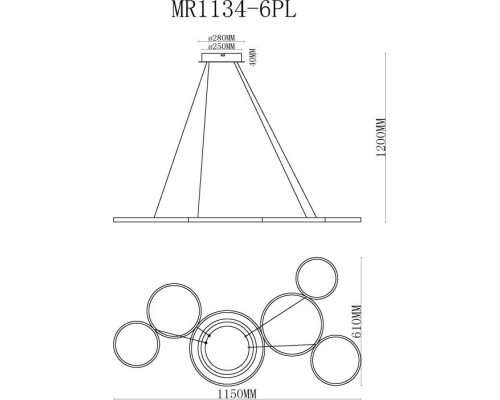 Подвесной светодиодный светильник MyFar Victory MR1134-6PL Подвесной светодиодный светильник MyFar Victory MR1134-6PL