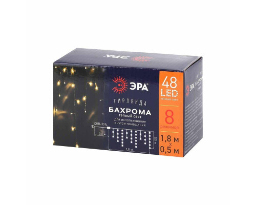 Светодиодная гирлянда ЭРА бахрома 220V теплый белый ENIB-01B Б0041899 Светодиодная гирлянда ЭРА бахрома 220V теплый белый ENIB-01B Б0041899