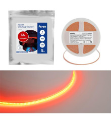 Светодиодная лента Feron 7W/m 400LED/m COB красный 5М LS630 48952