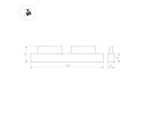 Трековый светодиодный светильник для магнитного шинопровода Arlight Mag-Orient-Flat-L465-16W Day4000 033613 Трековый светодиодный светильник для магнитного шинопровода Arlight Mag-Orient-Flat-L465-16W Day4000 033613