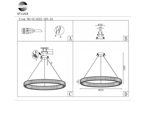 Подвесная люстра ST Luce SL1622.183.01