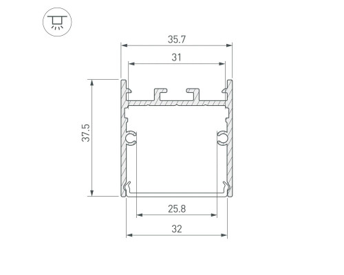 Профиль Arlight SL-LINE-3638-LW-3000 ANOD BLACK 043974 Профиль Arlight SL-LINE-3638-LW-3000 ANOD BLACK 043974
