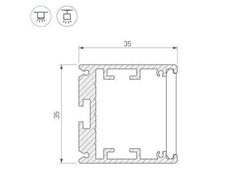 Профиль Arlight SL-ARC-3535-D1500-W90 BLACK (1180мм, дуга 1 из 4) 026599