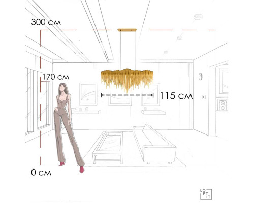 Подвесная люстра LOFT IT Volver 10404/1150L GD Подвесная люстра LOFT IT Volver 10404/1150L GD
