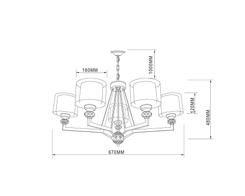 Подвесная люстра Vele Luce Lotus VL1054L05 Подвесная люстра Vele Luce Lotus VL1054L05