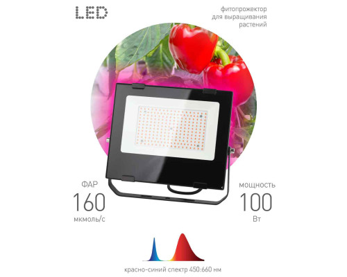 Прожектор светодиодный ЭРА PRO 100W 1200K Fito-100W-RB-Led Б0046369 Прожектор светодиодный ЭРА PRO 100W 1200K Fito-100W-RB-Led Б0046369