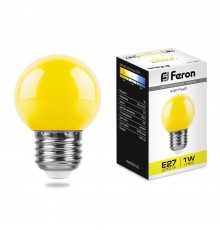 Лампа светодиодная Feron E27 1W желтая LB-37 25879