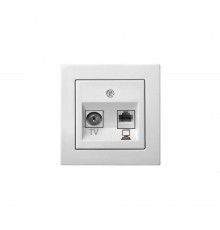 Розетка RJ45/TV Liregus Epsilon белый 28-023