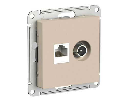 Розетка компьютерная RJ45/телевизионная TV Systeme Electric AtlasDesign кат. 5Е песочный ATN001289