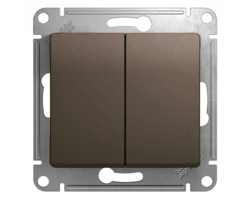 Выключатель двухклавишный Systeme Electric Glossa 10A 250V шоколад GSL000851 Выключатель двухклавишный Systeme Electric Glossa 10A 250V шоколад GSL000851