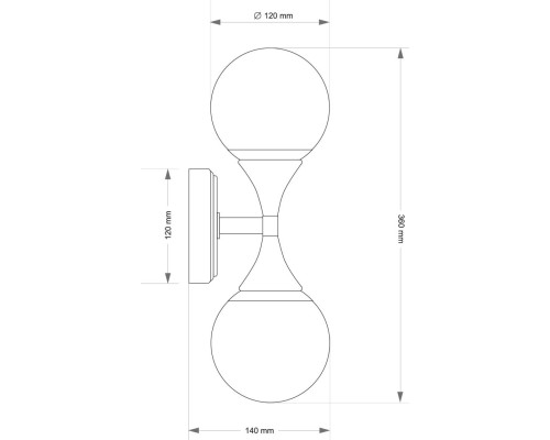 Настенный светильник KUTEK BARI BAR-K-2(Z) Настенный светильник KUTEK BARI BAR-K-2(Z)