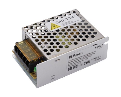 Блок питания для светодиодной ленты Feron LB002 12V 30W IP20 2,5A 41349