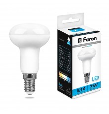 Лампа светодиодная Feron E14 7W 6400K Груша Матовая LB-450 25515