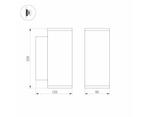 Уличный настенный светодиодный светильник Arlight LGD-Forma-Wall-Twin-R90-2x12W Day4000 037251 Уличный настенный светодиодный светильник Arlight LGD-Forma-Wall-Twin-R90-2x12W Day4000 037251