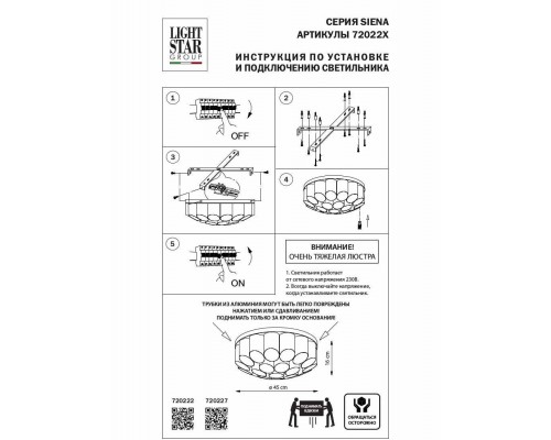 Потолочная люстра Lightstar Siena 720222