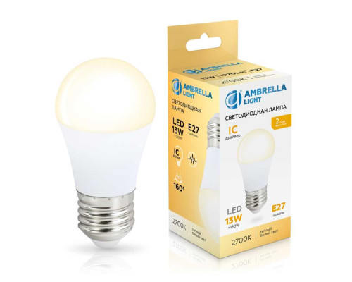 Лампа светодиодная Шар G45 13W 2700K Ambrella light Bulding 451303 Лампа светодиодная Шар G45 13W 2700K Ambrella light Bulding 451303