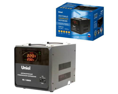 Стабилизатор напряжения серии Reliability 5000ВА Релейный однофазный Uniel RS-1 5000X