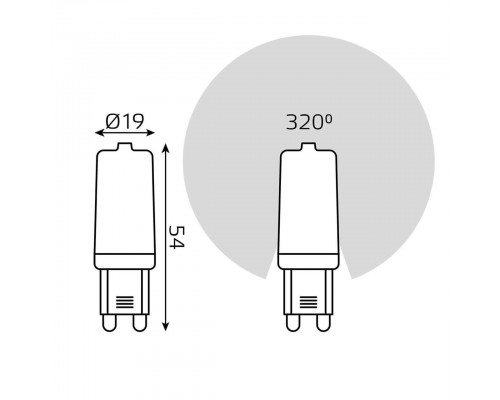 Лампа светодиодная Gauss G9 5W 2700К прозрачная 107309105