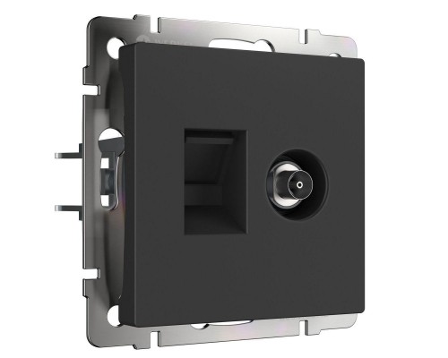 Розетка Werkel TV/RJ-45 6 кат черный матовый W1181308 4690389174483 Розетка Werkel TV/RJ-45 6 кат черный матовый W1181308 4690389174483