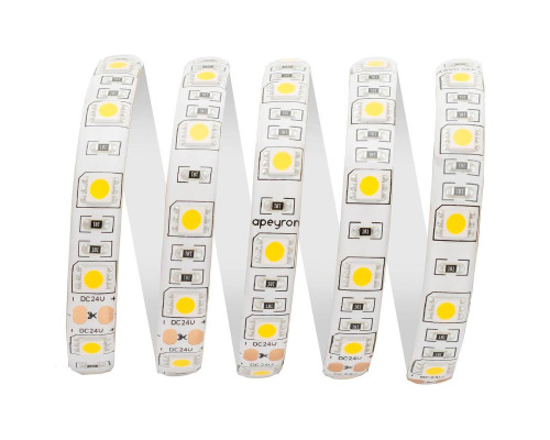Светодиодная влагозащищенная лента Apeyron 14,4W/m 60Led/m 5050SMD холодный белый 5M 00-318 Светодиодная влагозащищенная лента Apeyron 14,4W/m 60Led/m 5050SMD холодный белый 5M 00-318