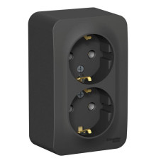Розетка двойная 2К+З Systeme Electric Blanca 16A 250V антрацит BLNRA010216
