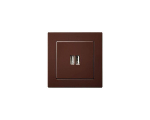 Розетка 2xUSB Liregus Epsilon коричневый 28-1453 Розетка 2xUSB Liregus Epsilon коричневый 28-1453