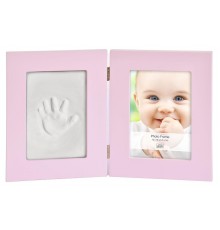 Фоторамка Innova PI07885 Фоторамка 13*18 + набор для лепки Baby Keepsake photo and imprint kit розовая, МДФ Б0032001