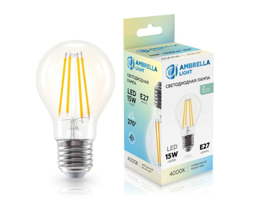 Лампа светодиодная Лон A60 15W 4000K Ambrella light Bulding 601514