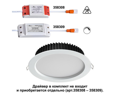 Встраиваемый светодиодный светильник Novotech Spot Drum 358306 Встраиваемый светодиодный светильник Novotech Spot Drum 358306