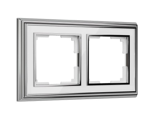 Рамка на 2 поста Werkel хром/белый W0021331 4690389159176 Рамка на 2 поста Werkel хром/белый W0021331 4690389159176