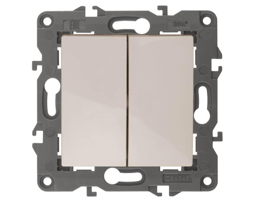 Переключатель двухклавишный ЭРА Elegance 10AX 250V 14-1106-02 Б0034244 Переключатель двухклавишный ЭРА Elegance 10AX 250V 14-1106-02 Б0034244