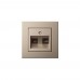 Розетка RJ45/RJ11 Liregus Epsilon шампань 28-3165