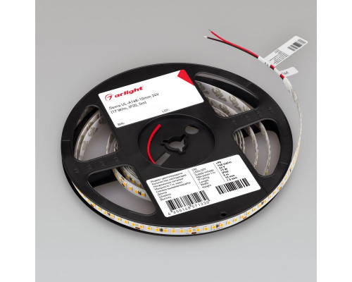 Светодиодная лента Arlight 17W/m 168Led/m 2835SMD теплый белый 5M UL-A168-10mm 24V Warm3500 042325