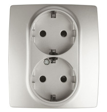 Розетка ЭРА 12 2x2P E Schuko со шторками 16A 250V 12-2104-15 Б0019334