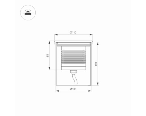 Встраиваемый светодиодный светильник Arlight LTD-GROUND-R110-15W Day4000 033578 Встраиваемый светодиодный светильник Arlight LTD-GROUND-R110-15W Day4000 033578