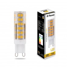 Лампа светодиодная Feron G9 7W 2700K прозрачная LB-433 25766