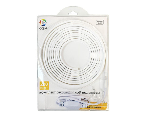 Светодиодная влагозащищенная лента OGM 6W/m 60LED/m 2835SMD теплый белый 5M SL-58