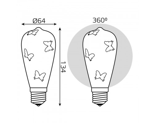 Лампа светодиодная Gauss E27 4W RGB разноцветная 147802404