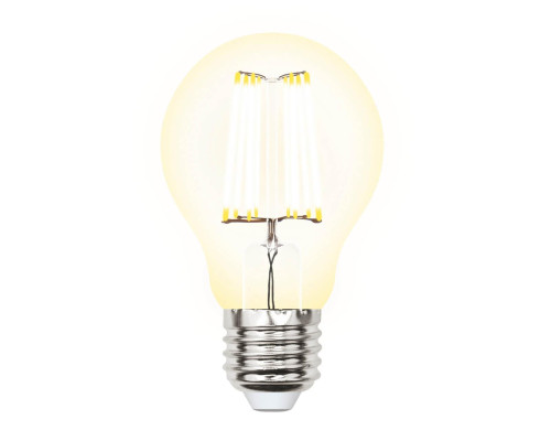 Лампа светодиодная филаментная Uniel E27 10W 3000K прозрачная LED-A60-10W/WW/E27/CL PLS02WH UL-00002625