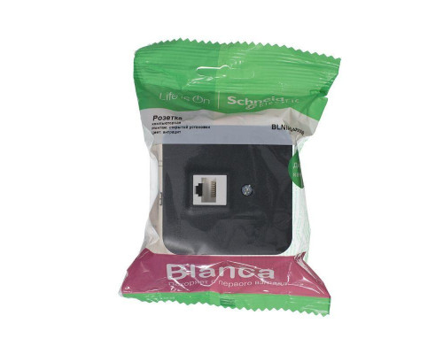 Розетка компьютерная RJ45 Systeme Electric Blanca 5e кат UTP антрацит BLNIA045006 Розетка компьютерная RJ45 Systeme Electric Blanca 5e кат UTP антрацит BLNIA045006