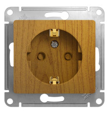 Розетка 2К+З Systeme Electric Glossa 16A 250V со шторками дуб GSL000545
