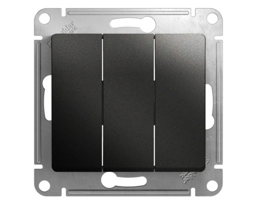 Выключатель трехклавишный Systeme Electric Glossa 10A 250V антрацит GSL000731 Выключатель трехклавишный Systeme Electric Glossa 10A 250V антрацит GSL000731