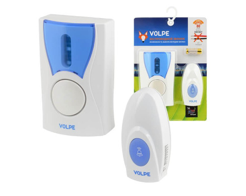 Звонок беспроводной Volpe UDB-Q027 W-R1T1-16S-80M-WH UL-00002403 Звонок беспроводной Volpe UDB-Q027 W-R1T1-16S-80M-WH UL-00002403